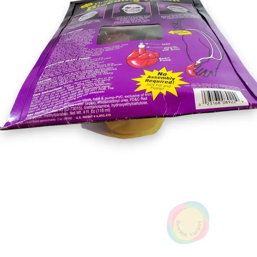 Vintage Fun World Bleeding Mask New In Package